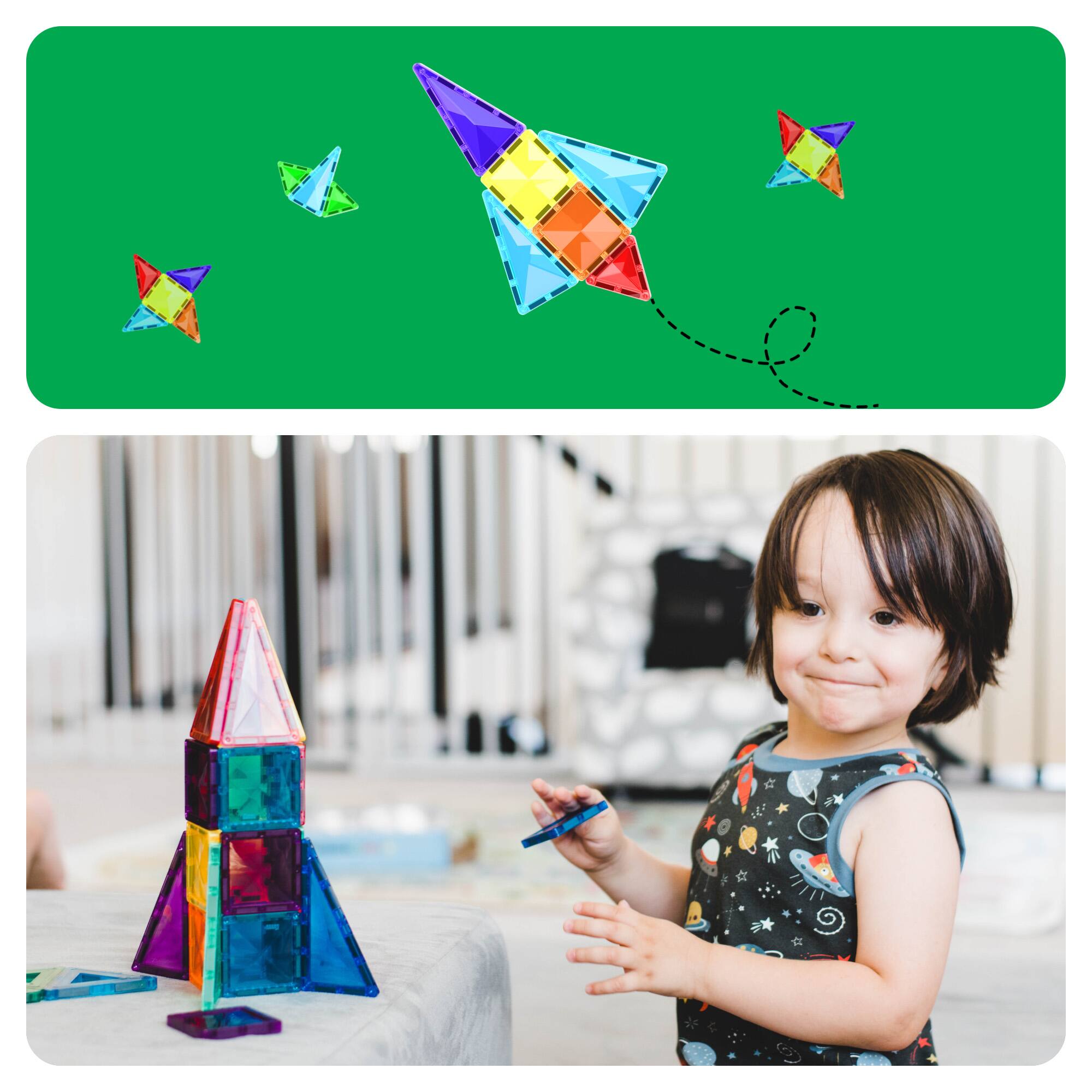 PicassoTiles® 40-Piece Travel Size Building Block Tile Set